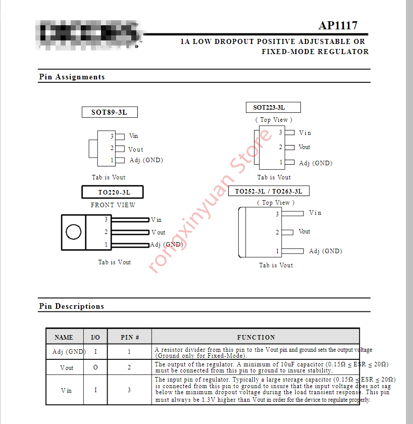 20pcs AP1117 AP1117E33G-13 AP1117E33L-13 AP1117E33LA 17-33 AP1117E50G-13 AP1117E50L-13 AP1117E50LA 17-50 AP1117E18G-13 AP1117EG