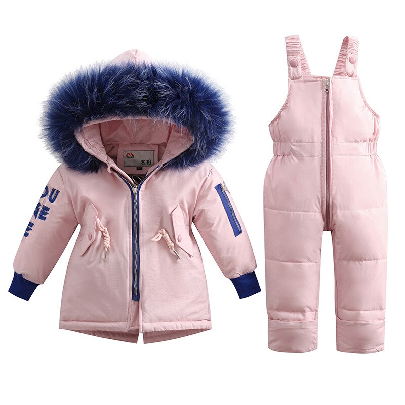 Waterdichte kinderdonsjassenset, warme baby-kinderdonsjassenset, top voor meisjes en jongens, winterkleding maat 80-100