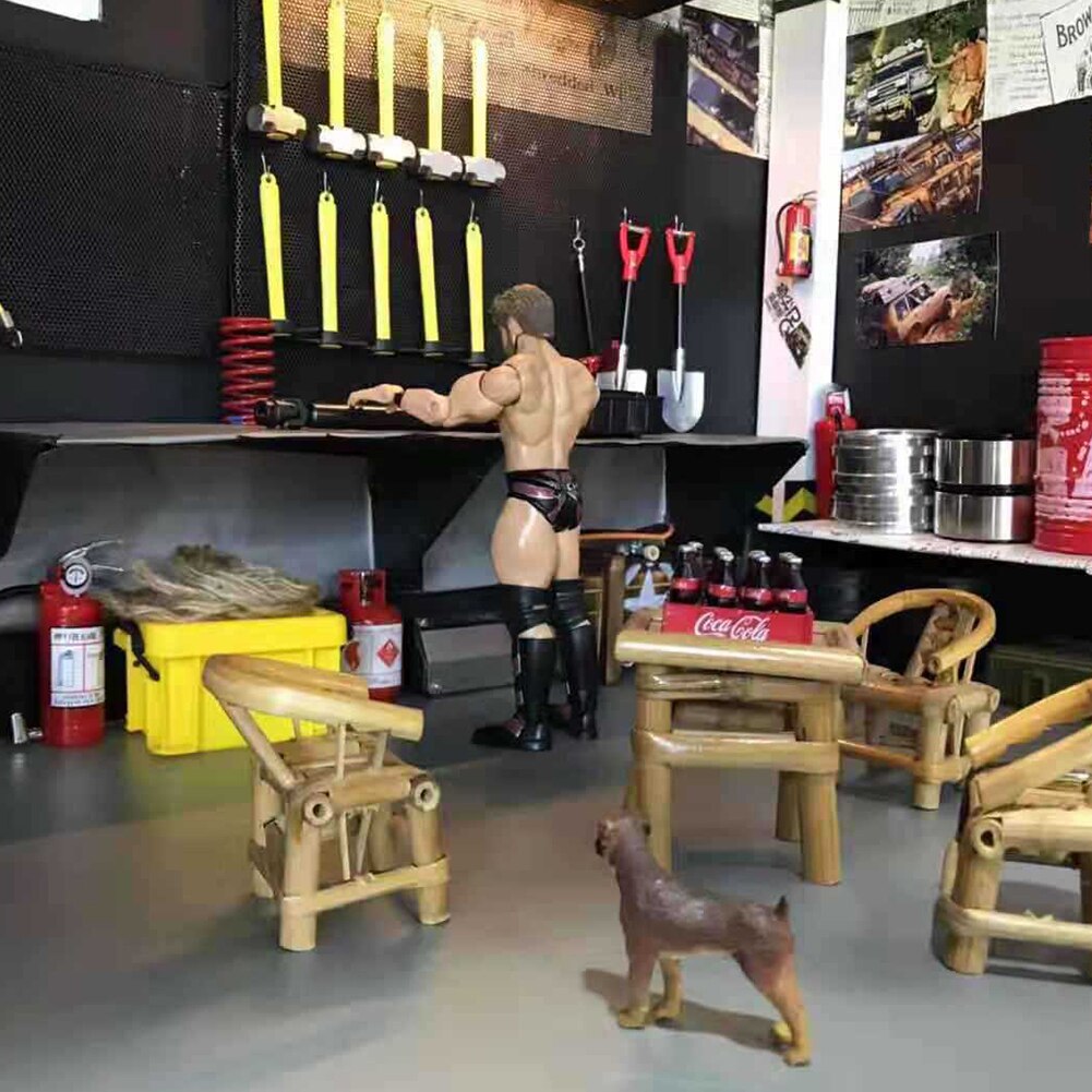 3 Pz/impostato Della Lega mini Pala Martello Zappa Accessorio auto Giocattolo arredamento per 1/10 TRX-4 SCX10 D90 RC auto