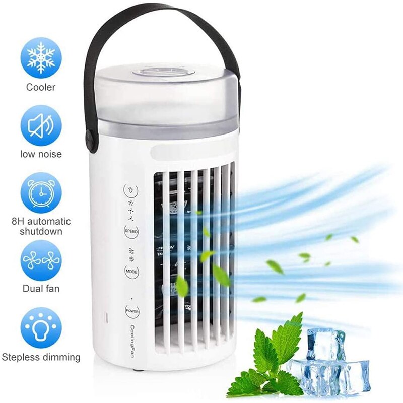 Mini Draagbare Airconditioner Ventilator 4 In 1 Airconditioner Ventilator Adiabatische Koelers Purifier 3 Snelheden Desktop Koelventilator