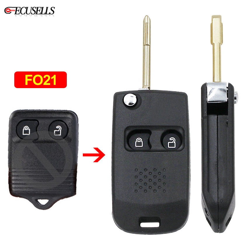2 Button Folding Remote Key Shell Case Smart Key Housing FO21 Blade For Ford Kuga F150 F750 Raptor Focus Mondeo Transit Connect