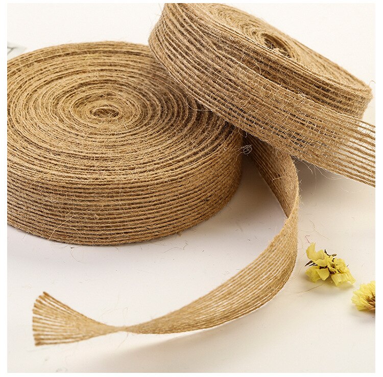 100m Natural Jute Hemp Rope Weaving Webbing Handmade DIY Jewelry Ornament Ribbon Burlap Strip Accessories Bouquet Decoration