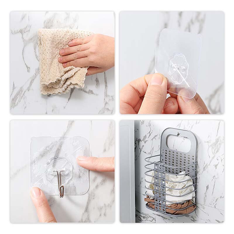 Cesta de almacenamiento de ropa sucia, cesta Flexible y plegable de PP montada en la pared, organizador de artículos diversos para el hogar