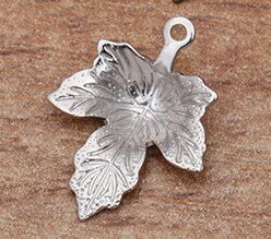 20pcs/lot 12*15mm Maple Leaf Charms For DIY Hair Jewelry Earrings Leaves Pendants Jewelry Making Accessories Parts 030: rhodium