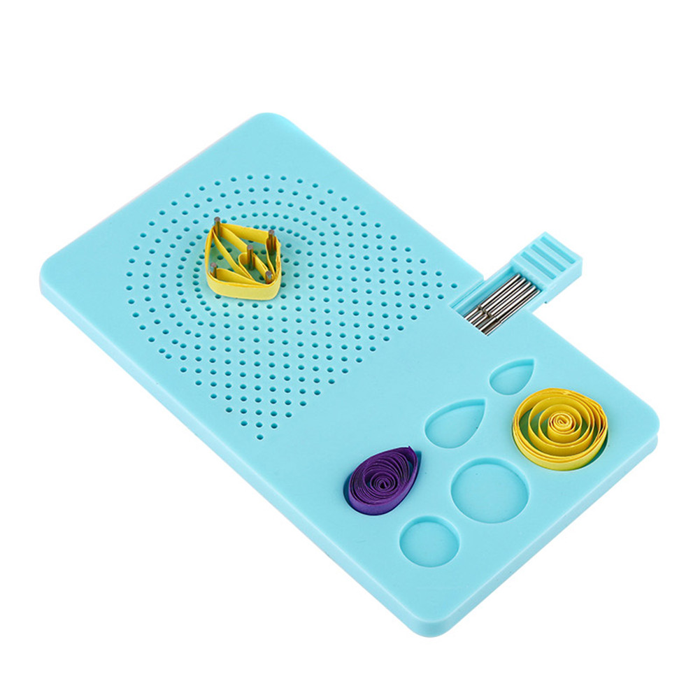 Tablero de papel Quilling con guía de rejilla para manualidades con papel, enrollador, Rollo cuadrado, herramientas de artesanías para manualidades, vj: Blue A