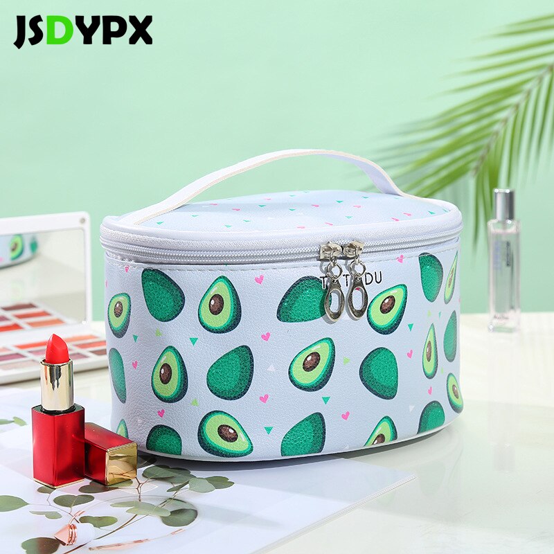 Rits Reizen Avocado 'S Patroon Cosmetische Tas Voor Vrouwen Make Up Box Draagbare Vrouwelijke Make-Up Tas Organizer Beauty Toilettas Kit Case
