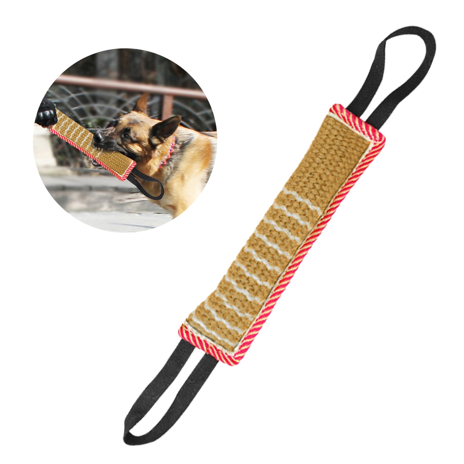 Bite Tug Toy Jute K9 Tug Toy With Two Handles For Adult Dogs Puppies Teeth Healthy For Dogs Training Play Throw 2 Size