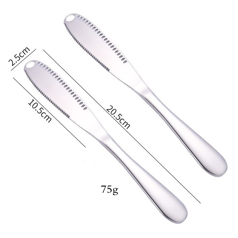 Couteau à beurre en acier inoxydable 3 en 1, bigoudi, Gadgets de cuisine, ensemble de 2 en or: Silver