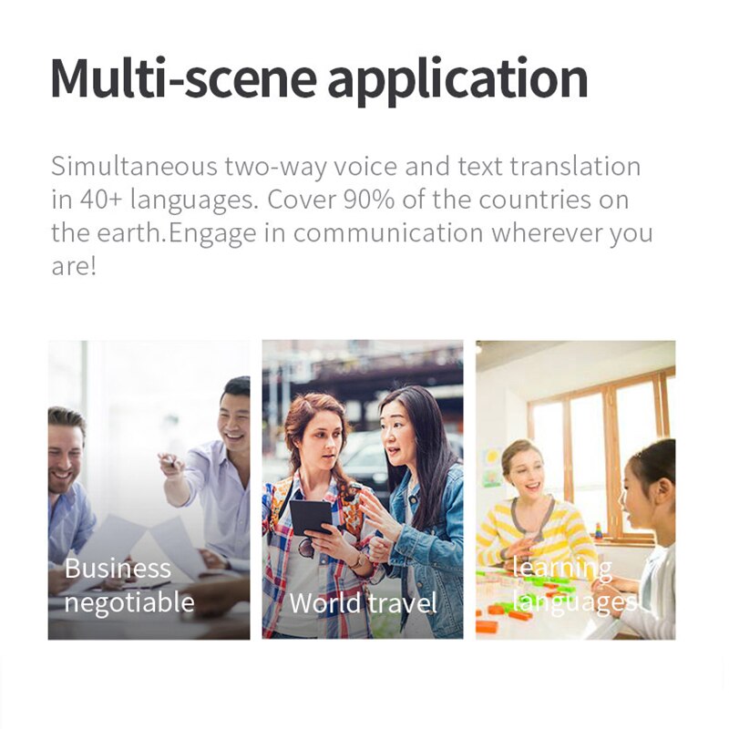 Smart Voice Translation Pen P2 AI Intelligent WiFi Translator 40 Languages for Travel Business Education