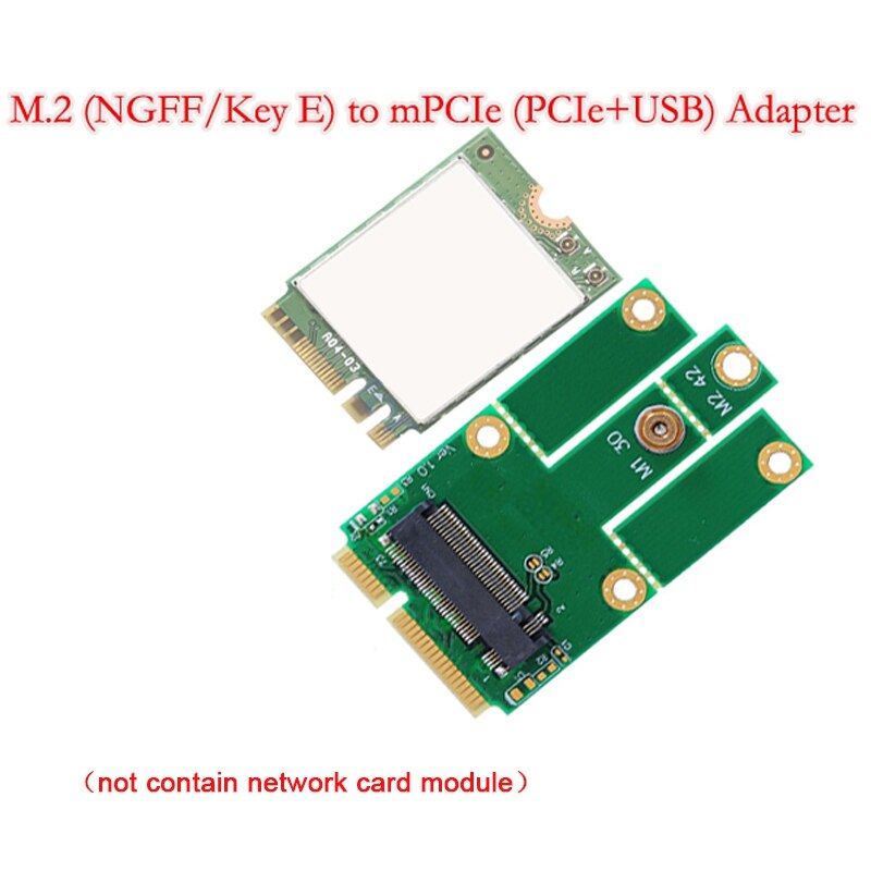 M.2 NGFF/Key E Card to MPCIe (PCIe+USB) Adapter MPCIe Slot Support Windows 2000 XP for Laptop Desktop