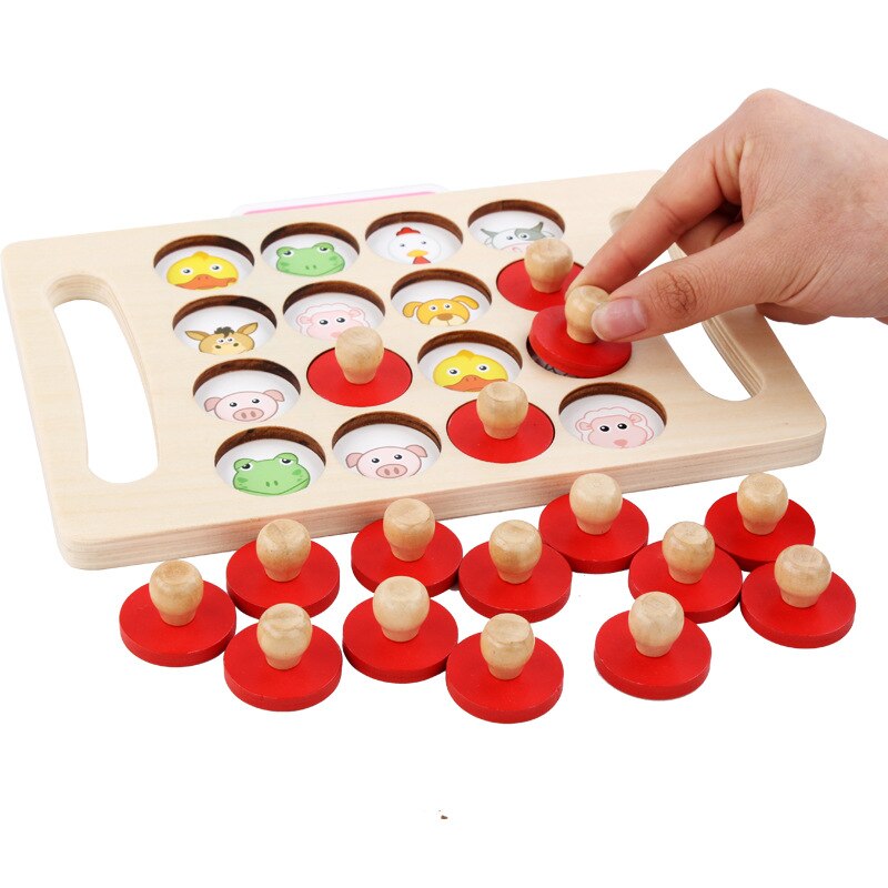 Montessori Memory Match Stick Chess 3D Puzzle Board Play Game Cognitive Ability Early Educational Toy For Children Kids: SDB00010B