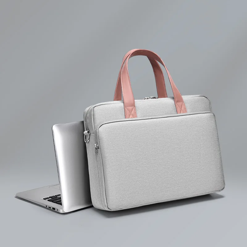 Stødsikker messenger laptop taske 14,15,16 tommer, håndtaske dokumentmappe mand dame skuldertaske til macbook notebook tablet pc taske: 13 " / Grå