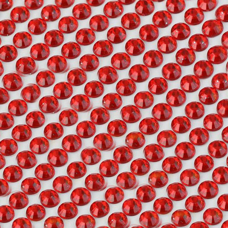 6mm Crystal Rhinestone Zelfklevende Stickers Mobiele Telefoon Auto Decor DIY Craft Decals Gems Craft Supplies Scrapbooking Stickers: Red