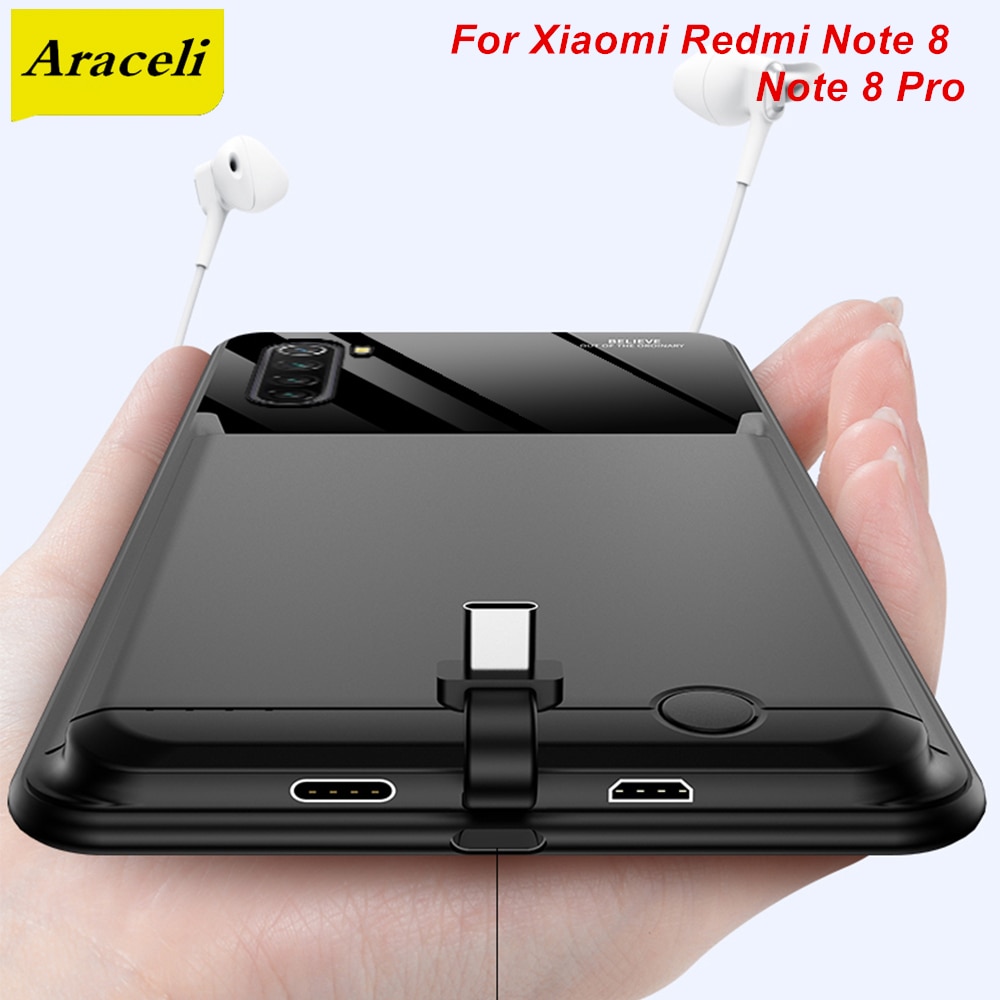 Araceli 10000 Mah Voor Xiaomi Redmi Note 8 Note 8 Pro Batterij Case Smart Telefoon Cover Smart Power Bank Note 8 Pro Charger Case