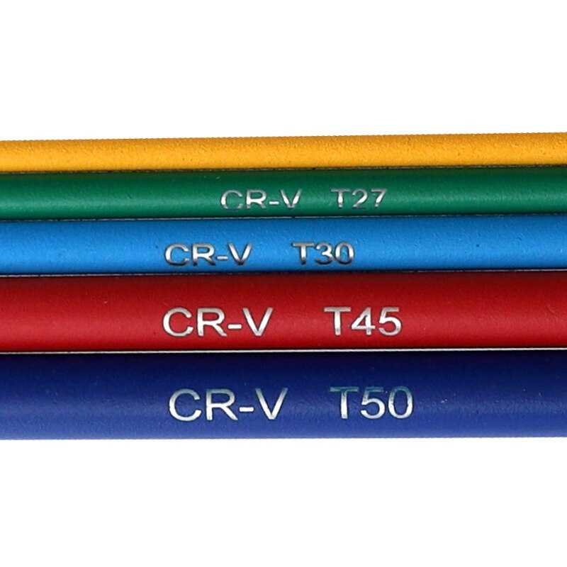 9 stuks schroevendraaier torx sleutelset kleurcodering slijtvaste anti-corrosie sleutelsets torx stersleutel
