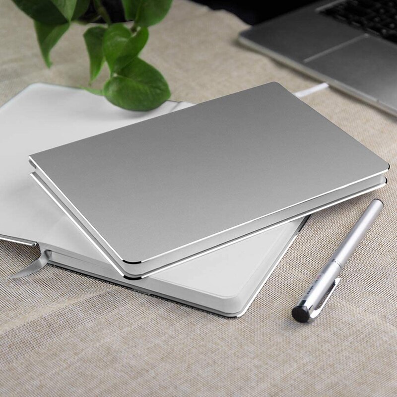 Aluminum Cover Writing Notepad,Soft Copy Diary,Hardcover Metal Small Executive Notebook,for Office and Daily Events