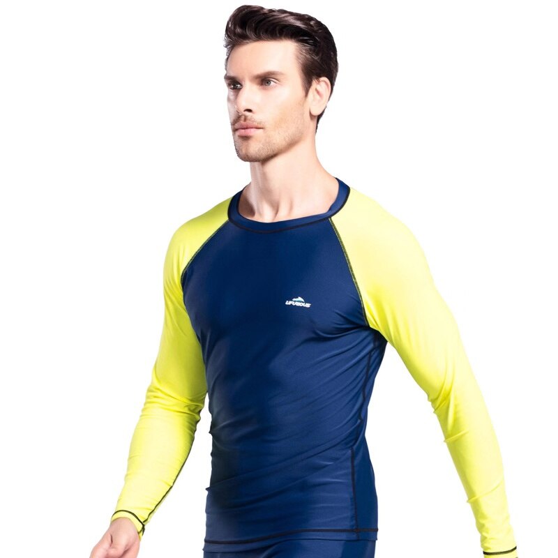 Long Sleeve Lycra Surfing Diving Swimming Rashguard Tops Ma;e Quick Dry Sun Protection Nylon Beach RashgGuard Shirts