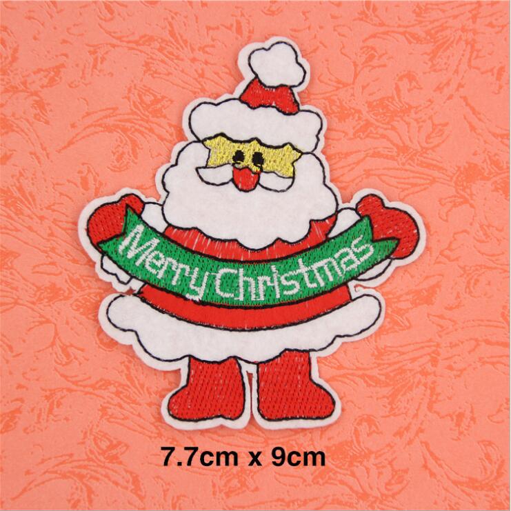 1Pcs Christmas Style Patch For Clothing Iron On Embroidered Sew Applique Cute Patch Fabric Badge Garment DIY Apparel Accessories: 7