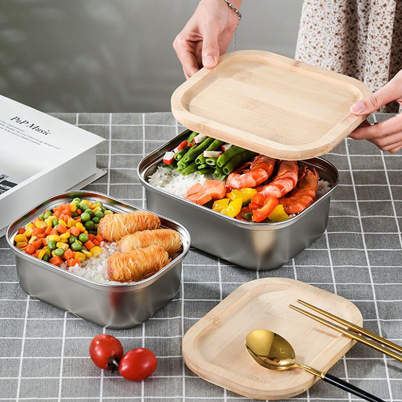 Stainless Steel Insulated Lunch Box Bento Box Outdoor School Office Worker Microwave Heating Lunch Container Food Storage Box
