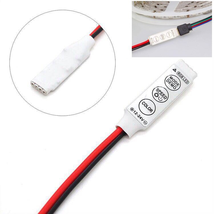 Usb 3/24/44 nøkler ledet rgb kontroller  dc12v ir fjernkontroll til smd 3528 5050 rgb ledet stripe lys: 3 nøkler