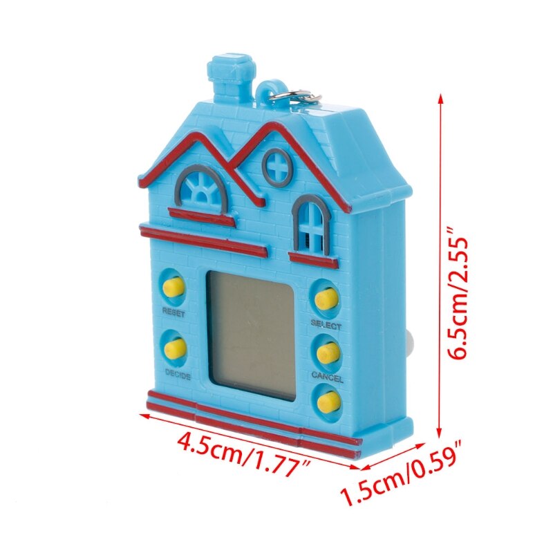 1PC Mini House LCD Virtual Digital Pet Electronic Game Machine With Keychain