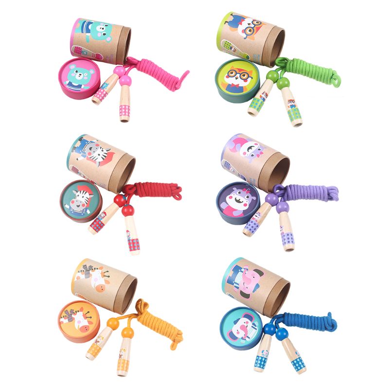 Children's Skipping Rope with Cartoon Wooden Handles, Adjustable Skipping Rope