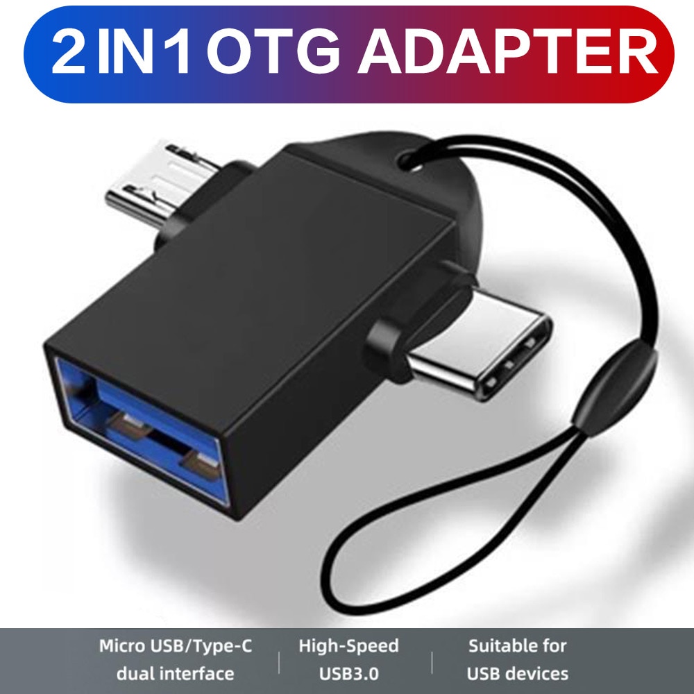 Data Kikker 2 In 1 Otg Adapter Usb 3.0 Female Naar Micro Usb Mannelijke En Usb C Mannelijke Connector Aluminium legering Onderweg Converter