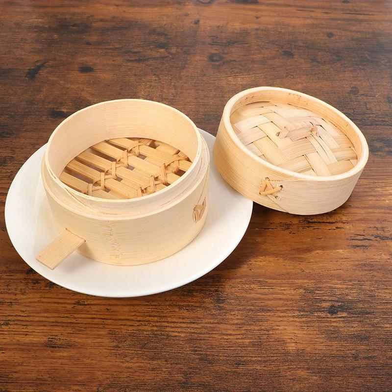 1 Set Wooden Steamer Round Steamed Rack Chinese Steam Basket And Cover For Food Buns Dumplings Dessert Cooking