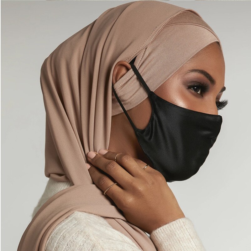 Turban torsadé intérieur Hijabs pour femmes musulmanes, couvre-chef croisé avec trous pour les oreilles, vêtements ethniques, casquette, masque, enveloppe de tête pour dames islamiques
