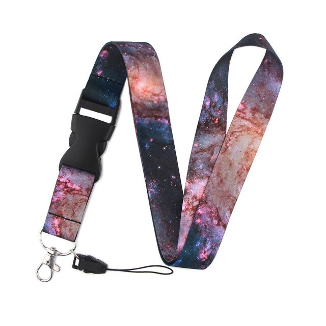 Sterrenhemel Elements Lanyards Sleutelhanger Kleurrijke Print Hals Bandjes Sleutelhanger Mobiele Telefoon Touw Leraren 1 Stuks Badge Houder sleutel: D