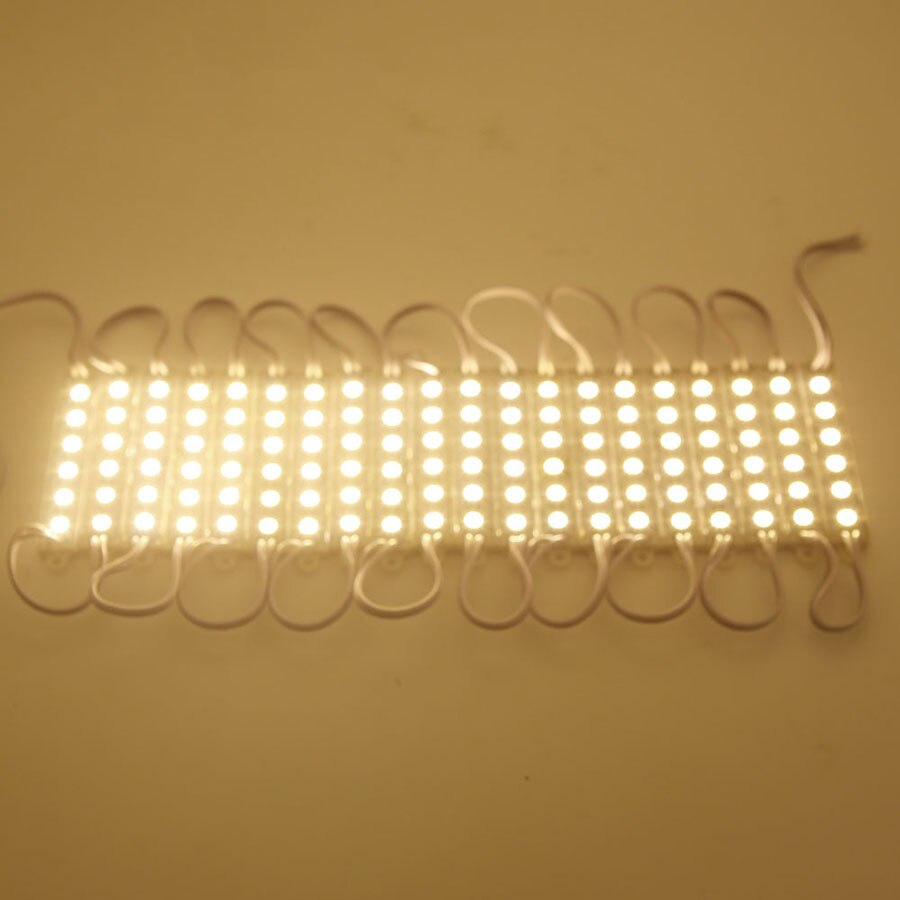 Módulo de luz LED Super brillante SMD 5054, 6LED, cc 12V, módulo de retroiluminación LED impermeable, lámpara de luz frontal de almacén, 20 unids/lote: Warm white