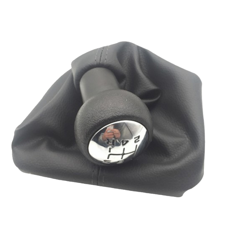 Pomo de cambio de marchas de 5 velocidades con cuellos palanca de cambio de marchas cubierta antipolvo para Peugeot 307