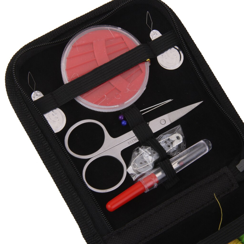 Kit de costura, 25 peças, ferramentas tesouras de proteção, armazenamento de fita métrica, para casa e viagem