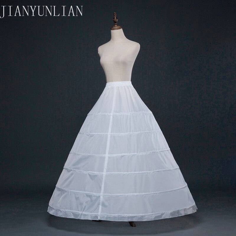6 Hoop Bridal Petticoat A Line Ball Gown Petticoats Floor Lenght Petticoats for Wedding Dress White Petticoat