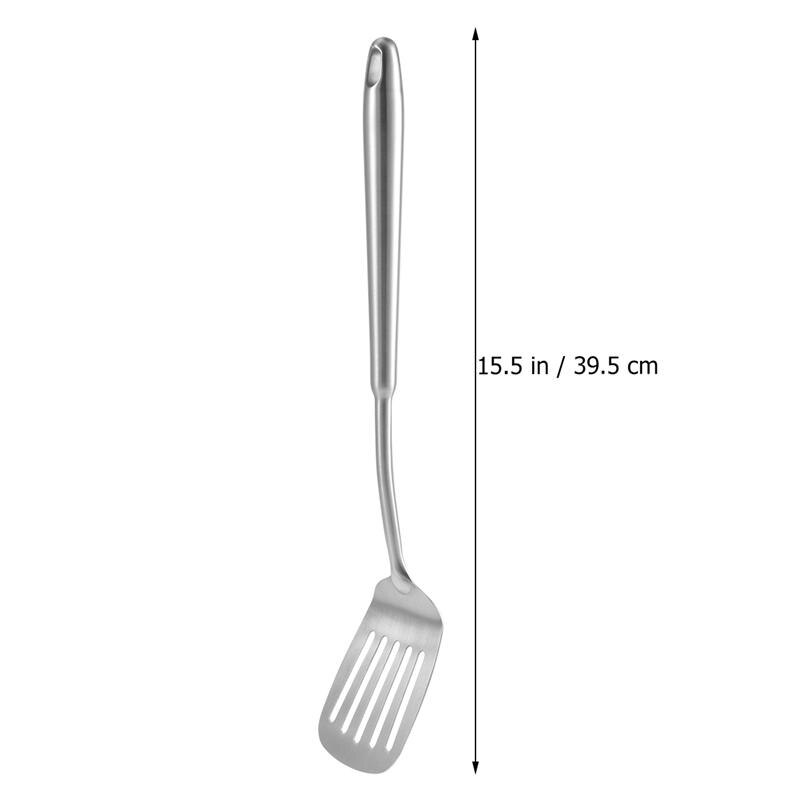 Stainless Steel Slotted Turner Round Handle Spatula Kitchen Utensil Slotted Turner Cookware Home Restaurant Kitchen Accessories