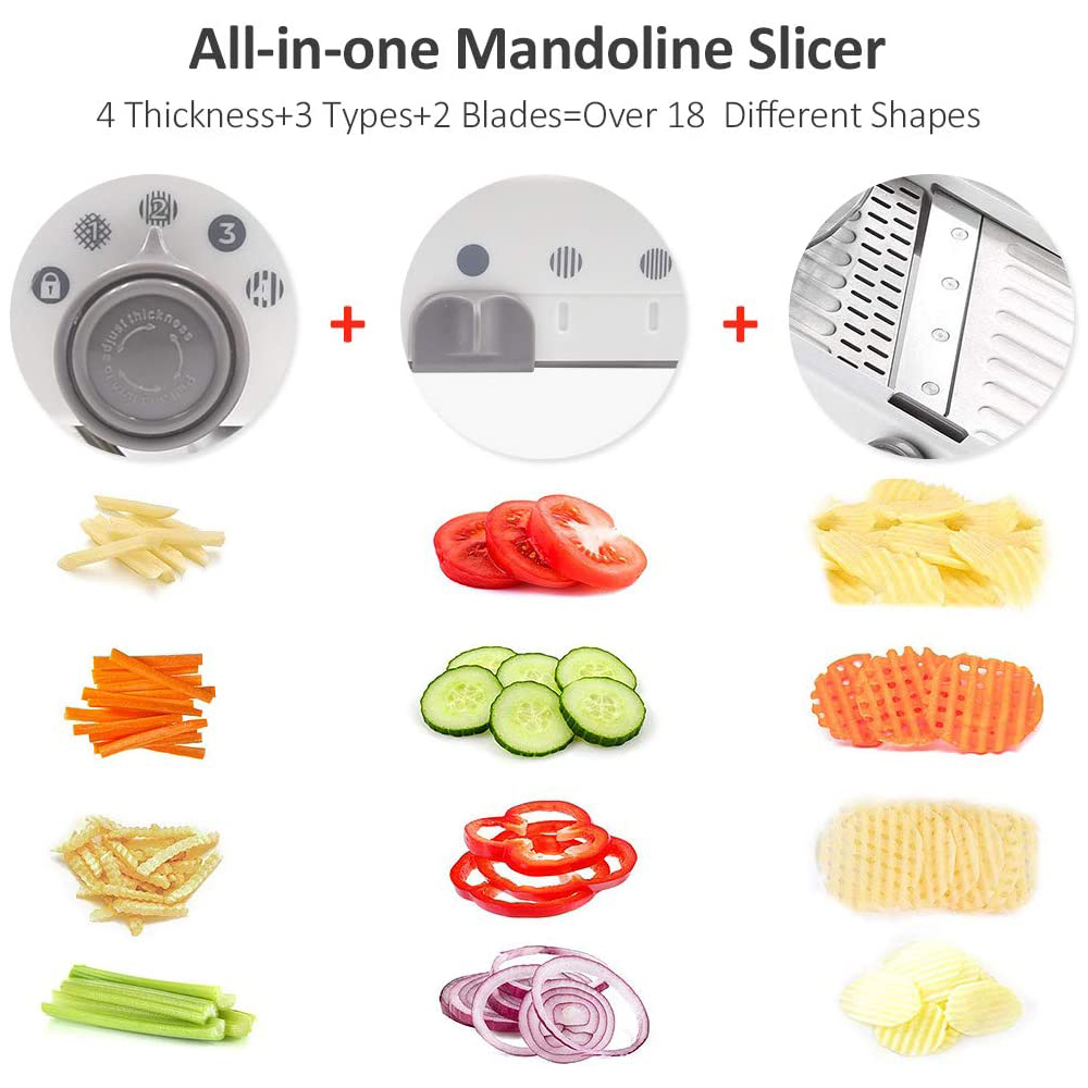 Manuelle Gemüse Cutter Professionelle Reibe Mit Verstellbare Edelstahl Klingen Mandoline Schneidemaschine Küche Knoblauch Brecher Werkzeug