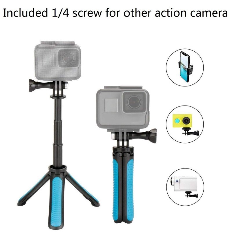 Mini selfie stick statief kit twee-in-één voor iphone pro 11/11/ x / xs / xr, galaxy, akaso, gopro action camera accessoires