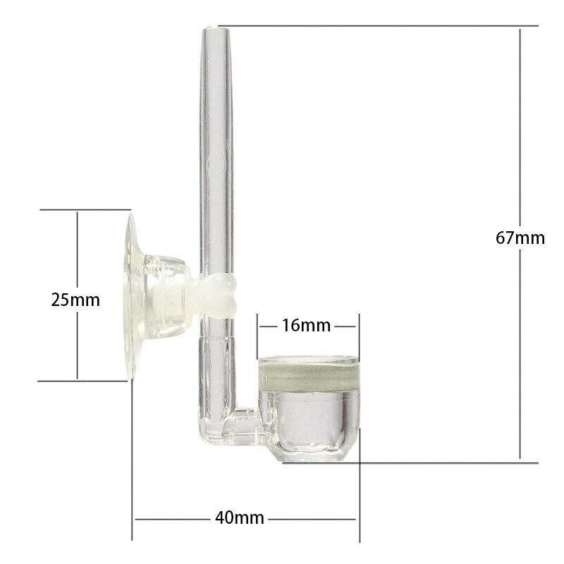 Aquarium CO2 Diffuser Glass Tank Bubble Atomizer with Ceramic Disc Suction Cups for Plants Nano Tank: S-2