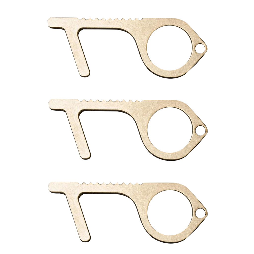 The Safe And Easy Way To Avoide Germs-contactless Safety Isolation Brass Key Wall Hook Ouvre Porte Sans Contact Minimalist: 3pcs