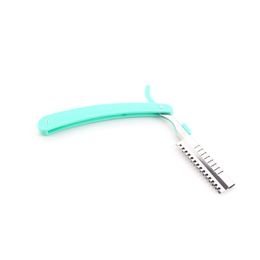 ETEREAUTY Women Folding Eyebrow Facial Razor Shapers Shaving Grooming Trimmers for ladies with 5pcs Replacable Blades: Green