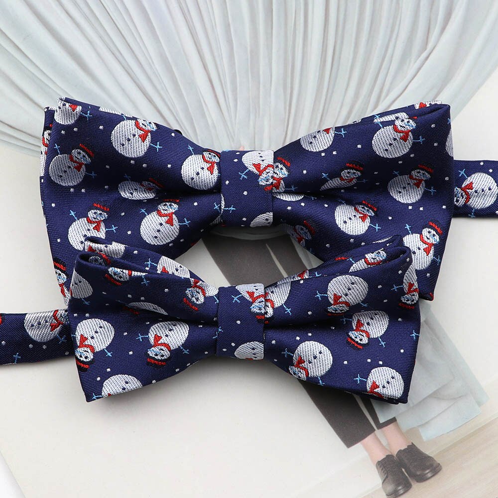 noël noeud papillon ensemble père noël arbre de noël Parent-enfant Polyester rouge bleu papillon Festival accessoire: Set 3