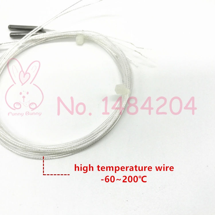2X pt 100 Temperature Sensor 3mm*20mm B Level RTD Mini Probe 500mm Wire Platinum Resistance -40 C ~ 400 C Degree Class B