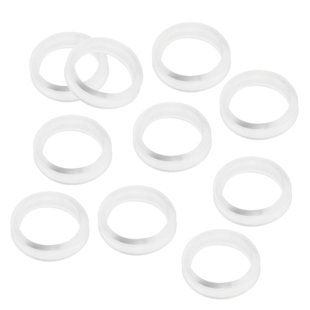 Pack of 10 Rubber Rings Thumb Ring Sizing Inserts for Grooming Scissors Black/Clear