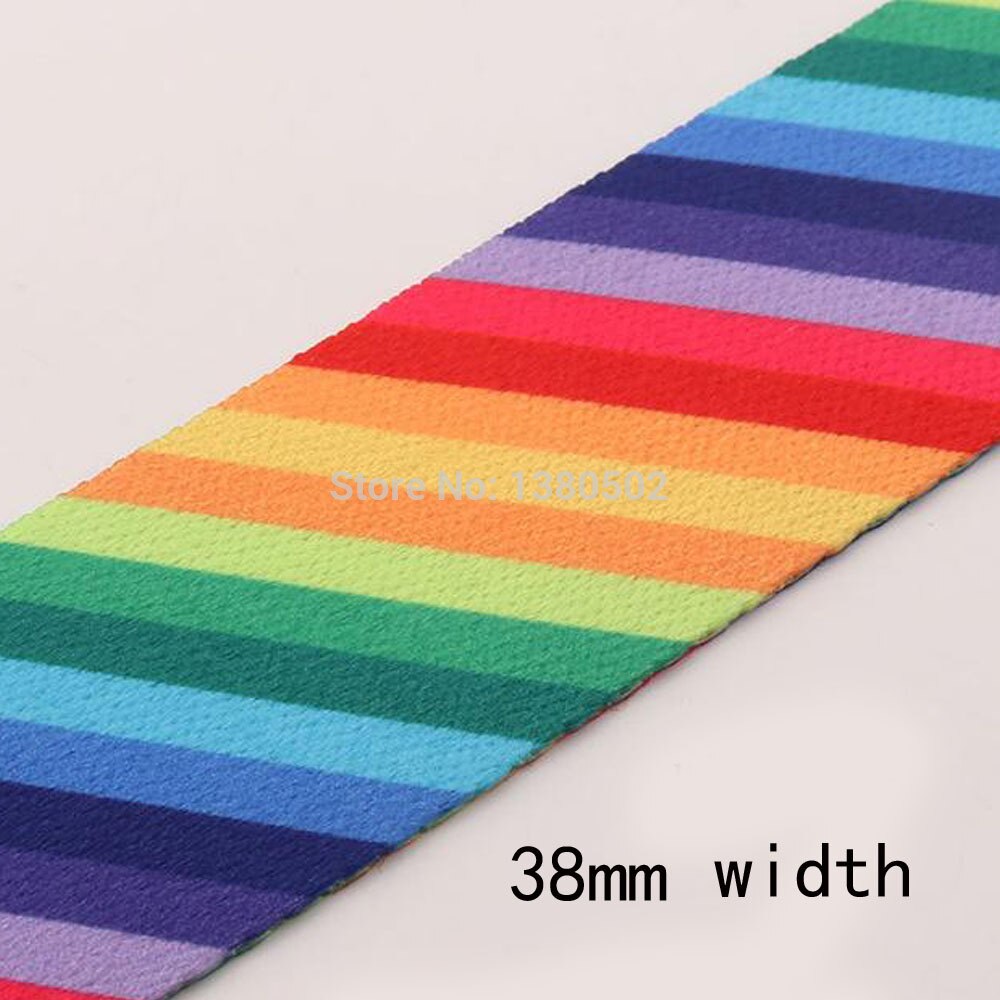 1/3/5/10 Yards 38mm breedte polyester/katoen Singels Regenboog kleur Strap Bag Riem kledingstuk Decoratie Naaien Accessoires