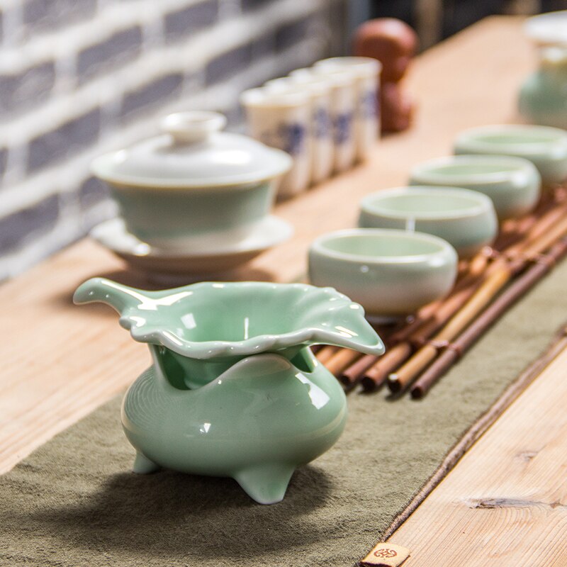 Tesil lösa blad tekopp porslin kung fu teset celadon tefilter infusor  d017