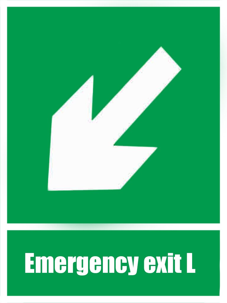 Pegatinas de señal de fuego verde, paredes y suelos L para salida de emergencia, señal de alerta de seguridad abierta, 15x20cm, 1 ud.: GF 006