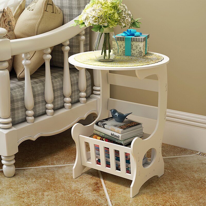 Simple small table sofa side mini square table living room simple tea table bedside storage cabinet bedroom bedside table: purple