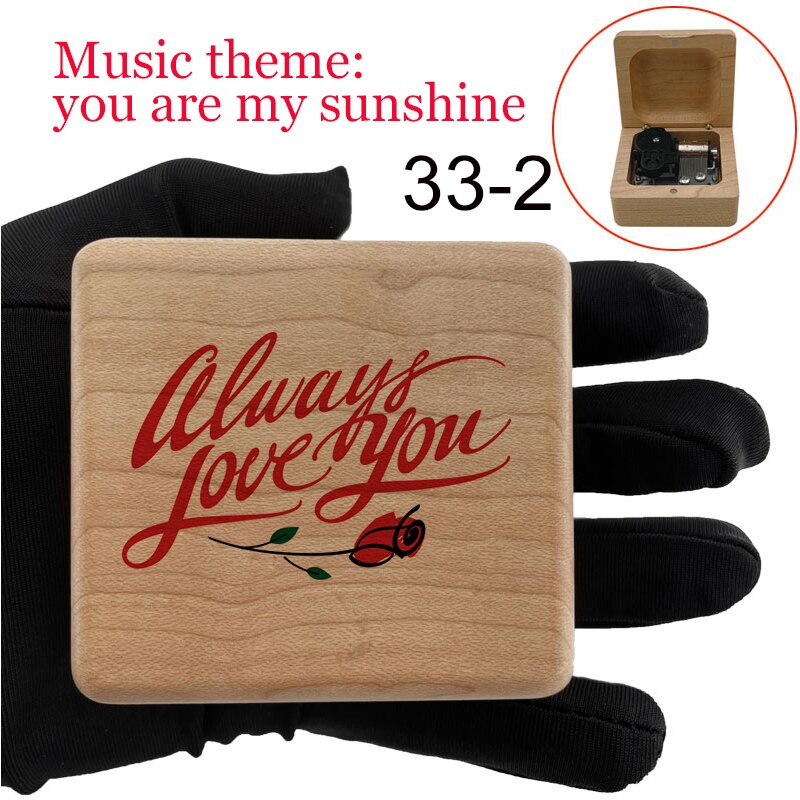 You are my sunshine music box wind up mechanical love quotes print wood dad birthday party family for wife Son Daughter: white