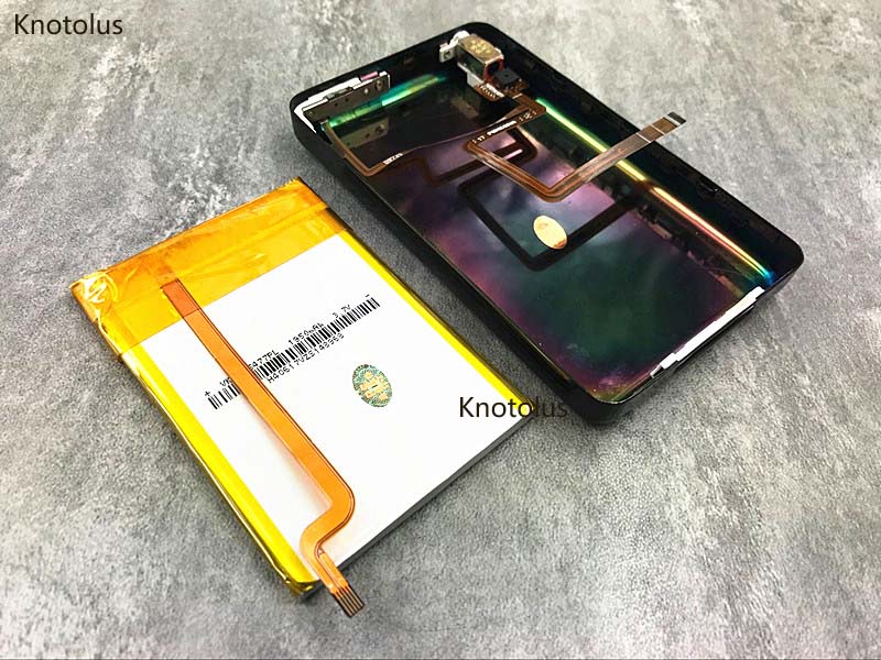 Knotolus batteria 1950 mAh nero di spessore custodia della copertura della cassa del jack per cuffie per iPod 5th video 6th 7th classic SSD CF aggiornamento