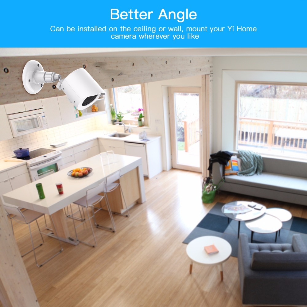 Yi Home Camera Wall Mount Bracket,Weather Proof 360 Degree Protective Adjustable Indoor & Outdoor Mount and Cover for Yi camera